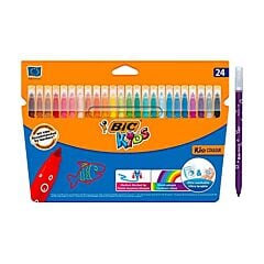 Etui 24 feutres coloriage pointe moyenne Bic Kids