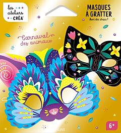Carnaval des animaux. Masques à gratter avec des strass !