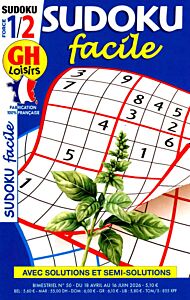 Magazine Sudoku facile, numéro 50, du 17/04/2026