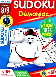 Magazine Sudoku demoniac niv 8/9, numéro 119, du 03/06/2026