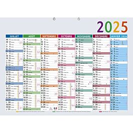 Calendrier Semestriel 2026 Exacompta - Format 29.5x22cm - Design Japon (Carpes Koï) - à Suspendre