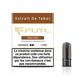 Capsule Pod Extrait de tabac - tabac doux 18mg Fuyl - Pods et puffs  rechargeables Fuyl