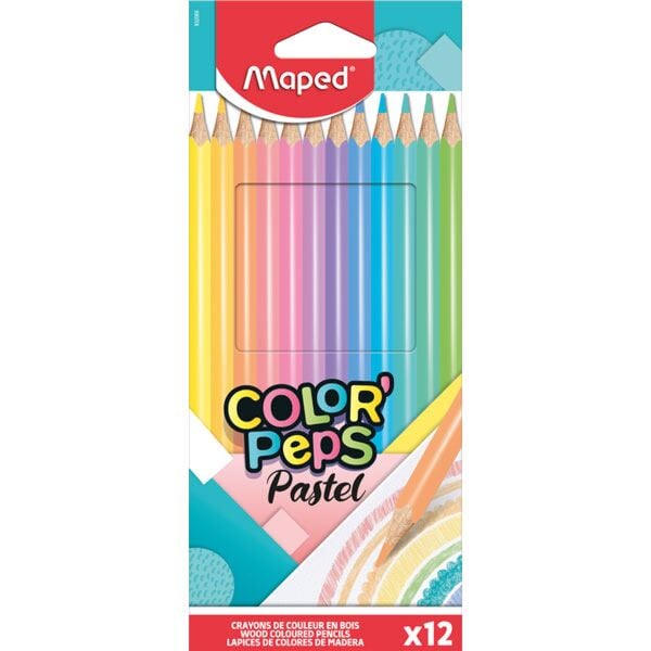 Etui 12 crayons de couleurs en résine Maped 'School Peps