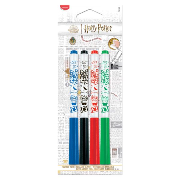 4 stylos feutres MAPED HARRY POTTER Pointe moyenne Couleurs