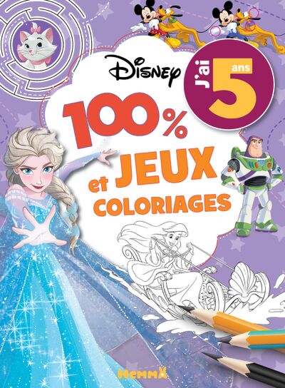 Disney - 100% Jeux et Coloriages - J'ai 5 ans - Livres de