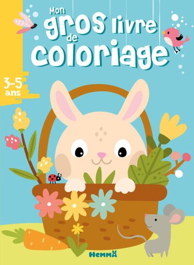 Coloriages de Pâques : cache-cache lapin