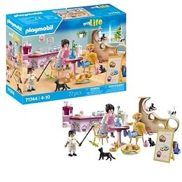 Playmobil 71744 Bar à chats avec 6 chats et personnages 