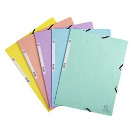 Lot de 5 chemise à élastiques 3 rabats A4 Aquarel Exacompta