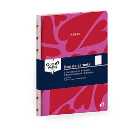 Duo de carnets Cœurs 64 pages Quo Vadis