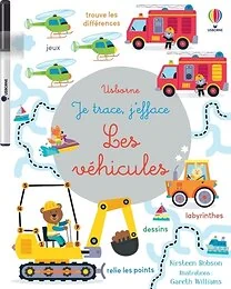 Je trace, j'efface - Les véhicules - dès 3 ans