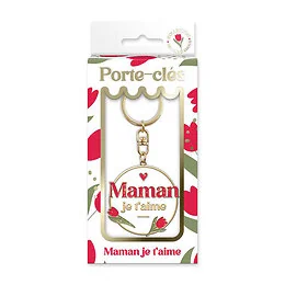 Porte-clés métal Maman je t'aime