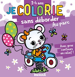 Je colorie sans déborder (2-4 ans) - Au parc T73 - Avec gros contours en relief !