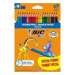 18 crayons de couleurs Evolution Bic Kids