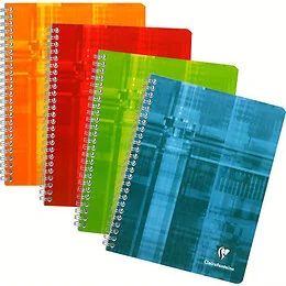 Cahier spirale 180 pages 17 x 22 cm Q.5x5 Clairefontaine Coloris Aléatoire