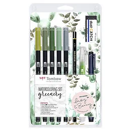 Coffret Brush Pen Aquarelle Greenery Tombow