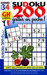 Magazine Sudoku 200 grilles en poche, numéro 113, du 25/09/2026