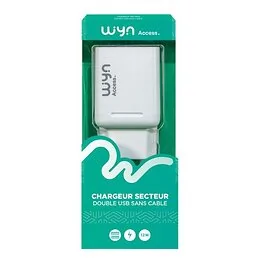 Chargeur secteur USB 2 ports blanc Wyn access