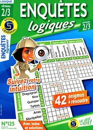 Magazine Enquetes logiques niv 2/3, numéro 125, du 06/08/2026