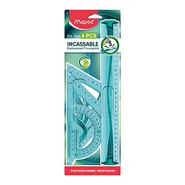 Kit incassable règle 2 équerres 1 rapporteur Maped