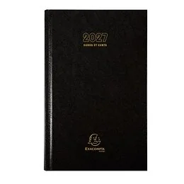 Agenda 2027 euro-cents 21 x 13 cm noir Exacompta 