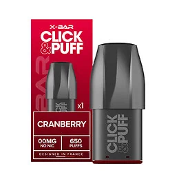 XBAR pod Click and Puff Cranberry 10mg