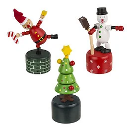 Figurine de Noël en bois articulé - Modèle aléatoire