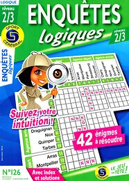 Magazine Enquetes logiques niv 2/3, numéro 126, du 08/10/2026