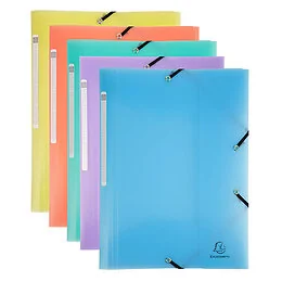 Chemise à élastiques 3 rabats Pastel Exacompta Coloris Aléatoire