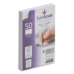 50 cartes de visite 8 x 12 cm blanc GPV 