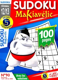 Magazine Sudoku makiavelic niveau 12/13, numéro 90, du 01/10/2026