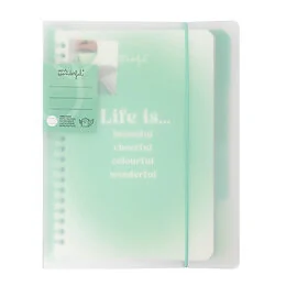 Cahier-classeur A5 "Life is Beautiful" vert - Mr. Wonderful