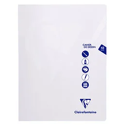 Cahier Mimesys Dessin 24x32 cm 48 pages 125g uni blanche Clairefontaine