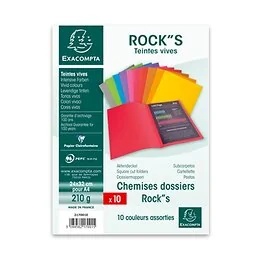 10 chemises Rock's 210 g Exacompta