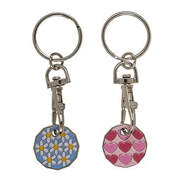 Porte-clés en métal avec pièce pour chariot