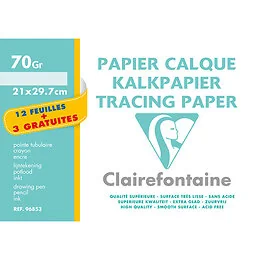 Papier calque 15 feuilles A4 70g Clairefontaine