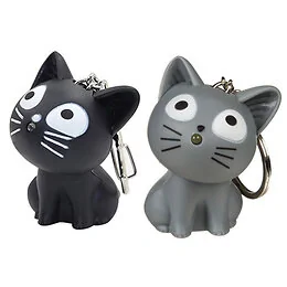 Porte-clés en métal sonore Chat Coloris Aléatoire