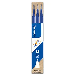 Lot 3 recharges stylo roller bleu moyen FriXion Pilot