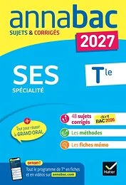 Annales du bac 2027 - Annabac SES Tle générale (spécialité)