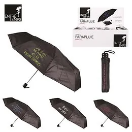 Parapluie pliable avec message noir Modèle Aléatoire