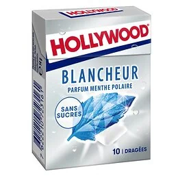 Hollywood Blancheur Menthe Polaire sans sucres 10 Dragées