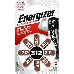 8 piles auditives 312 Energizer Zinc Air