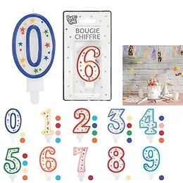 Bougie chiffre 0 à 9 anniversaire 