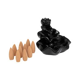 Fontaine porte-encens céramique Iloe 10cm + 10 cônes d'encens
