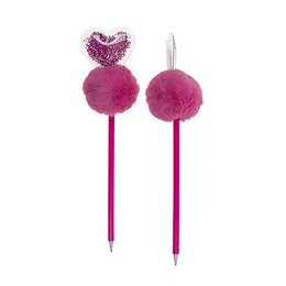 Stylo bille Cœur Pompon 25 cm Modèle aléatoire
