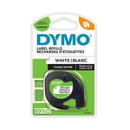 Étiquettes papier LetraTag 12 mm x 4 m Dymo 