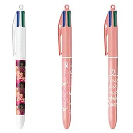 Stylo 4 couleurs Octobre Rose Bic Modèle aléatoire