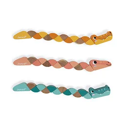 Serpent ou crocodile articulés Janod Coloris Aléatoire
