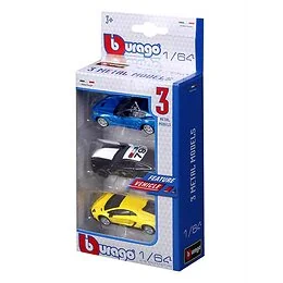 Pack 3 véhicules Burago à l'échelle 1/64ème Modèle Aléatoire