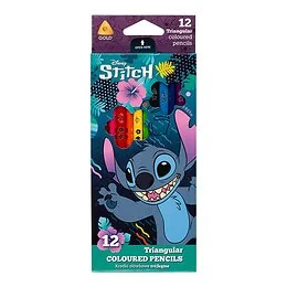12 crayons de couleur Disney Stitch