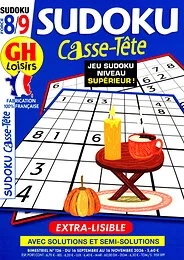 Magazine Casse-tete sudoku, numéro 126, du 16/09/2026